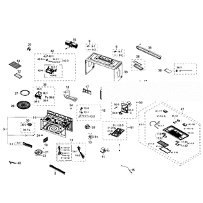 Main Section Diagram and Parts List for ME21F707MJT AA-01 Samsung Microwave