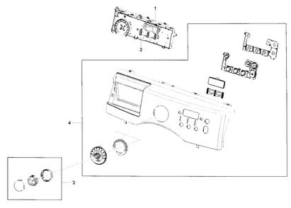 Control Panel Diagram and Parts List for WF231ANW XAA-0001 Samsung Washer