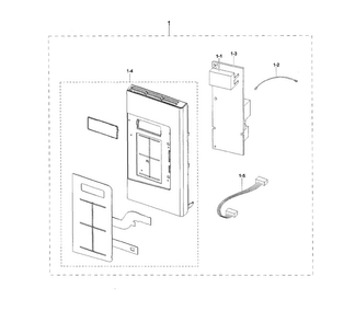 Control Panel Diagram and Parts List for ME17H703SHW AA-0000 Samsung Microwave