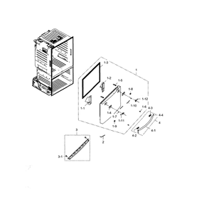 Door-Freezer Diagram and Parts List for RF28HFEDBSR AA-0007 Samsung Refrigerator
