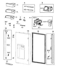 Part Location Diagram of DA97-08400C Samsung Door Shelf Assembly (Left)