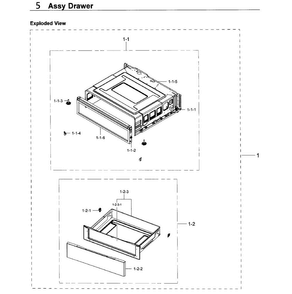 Drawer Diagram and Parts List for NE59J3420SS AA-0006 Samsung Range