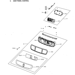 Part Location Diagram of DC93-00628B Samsung Wire Harness Assembly