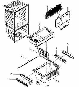 Freezer Diagram and Parts List for RFG298HDBP XAA-0000 Samsung Refrigerator