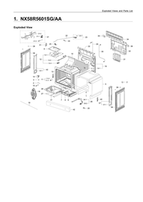 Main Unit Diagram and Parts List for NX58R5601SG AA-00 Samsung Range