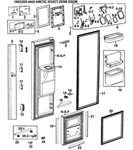 Part Location Diagram of DA66-00352C Samsung LEVER DISPENSER-SUB;NEXT