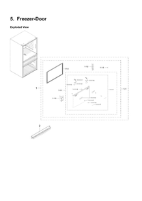 Freezer Door Parts Diagram and Parts List for RF28HMEDBSR AA-0009 Samsung Refrigerator
