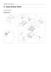 Drawer Assembly Diagram and Parts List for WF45R6100AC US-03 Samsung Washer