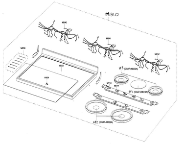 Part Location Diagram of DG64-00132A Samsung INDICATOR-HOT SURFACE;FT