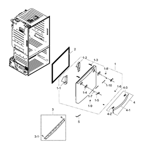 Freezer Door Diagram and Parts List for RF28HFEDBSR AA-0007 Samsung Refrigerator