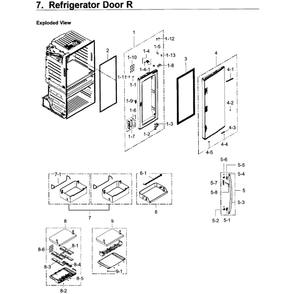 Fridge Door R Diagram and Parts List for RF28JBEDBSR AA-0003 Samsung Refrigerator