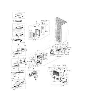 Refrigerator Diagram and Parts List for RSG309AARS XAA-02 Samsung Refrigerator