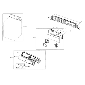 Control Panel Diagram and Parts List for DV48J7700EW A2-0000 Samsung Dryer