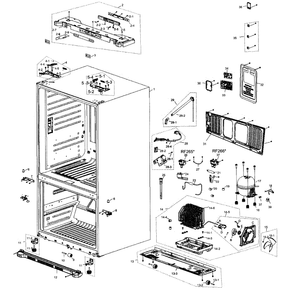 Compressor Diagram and Parts List for RF266AEBP XAA-0000 Samsung Refrigerator