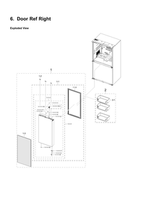 Right Refrigerator Door Parts Diagram and Parts List for RF23A9675MT AA-00 Samsung Refrigerator