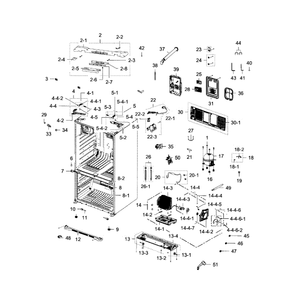 Cabinet Diagram and Parts List for RFG293HARS XAA-03 Samsung Refrigerator