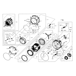 Tub And Drum Diagram and Parts List for WF393BTPARA A2-0000 Samsung Washer