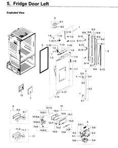 Fridge Door L Diagram and Parts List for RF23HTEDBSR AA-0007 Samsung Refrigerator