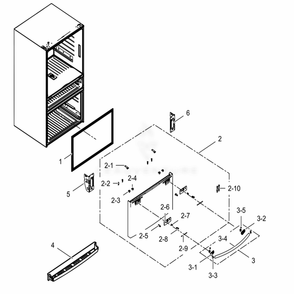 Freezer-Door Diagram and Parts List for RF28JBEDBSR (AA)(0007) Samsung Refrigerator