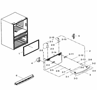 Freezer Door Diagram and Parts List for RF31FMEDBWW AA-0004 Samsung Refrigerator