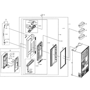 Right Fridge Door Diagram and Parts List for RF22NPEDBSR AA-01 Samsung Refrigerator