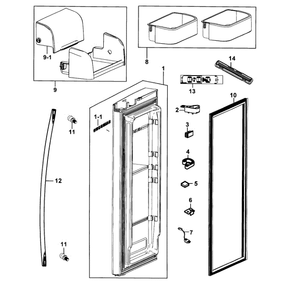 Fridge Door R Diagram and Parts List for RF268ACRS XAA-0001 Samsung Refrigerator