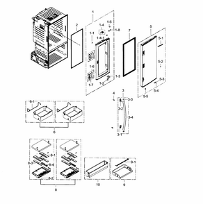 Part Location Diagram of DA82-02487C Samsung Door Foam Assembly