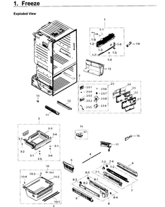 Freezer Diagram and Parts List for RF263BEAESP AA-0004 Samsung Refrigerator