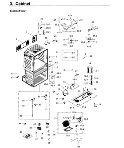 Cabinet Diagram and Parts List for RF28JBEDBSR AA-0000 Samsung Refrigerator