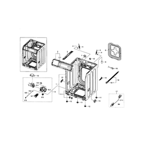Frame And Cover Diagram and Parts List for WF210ANW XAA-03 Samsung Washer