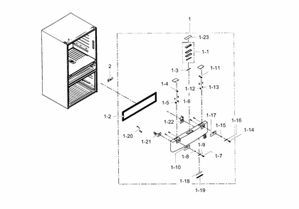 Flexzone Door Diagram and Parts List for RF31FMESBSR AA-0003 Samsung Refrigerator