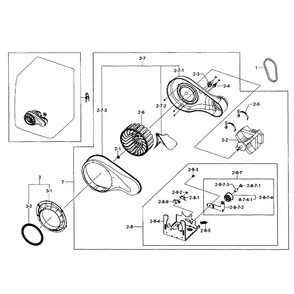 Motor Assembly Diagram and Parts List for DV405ETPASU AA-0000 Samsung Dryer