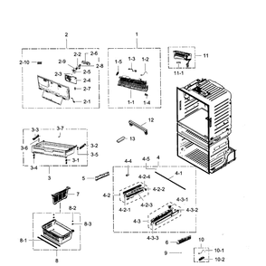 Freezer Diagram and Parts List for RF28HMEDBBC AA-07 Samsung Refrigerator