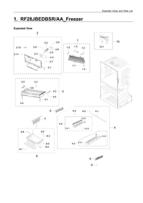 Freezer Parts Diagram and Parts List for RF28JBEDBSR AA-13 Samsung Refrigerator