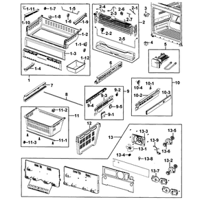 Freezer Diagram and Parts List for RFG293HARS XAA-0003 Samsung Refrigerator