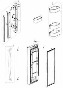 L Friger Door Diagram and Parts List for RF266AEBP XAA-0000 Samsung Refrigerator