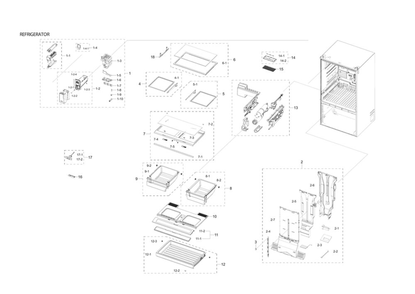 Refrigerator Parts Diagram and Parts List for RF27T5201SG AA-00 Samsung Refrigerator