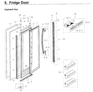 Part Location Diagram of DA97-01822F Samsung Assembly-STOPPER DOOR,B;QUEE