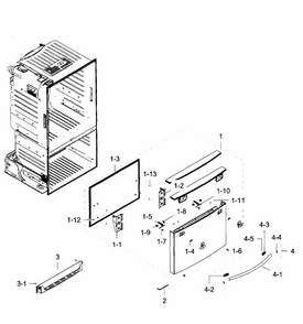 Freezer Door Diagram and Parts List for RF28HFEDBSR AA-0007 Samsung Refrigerator
