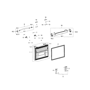 Freezer Door Diagram and Parts List for RFG238AARS XAA-01 Samsung Refrigerator