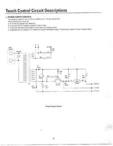 Touch Control Circuit Descriptions Diagram and Parts List for MW3580T XAA Samsung Microwave