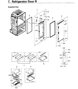 Fridge Door R Diagram and Parts List for RF28JBEDBSR AA-0003 Samsung Refrigerator