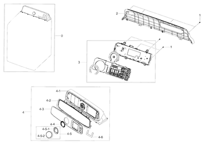 Control Panel Diagram and Parts List for DV52J8700GP A2-0000 Samsung Dryer