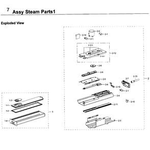 Steam 1 Diagram and Parts List for NV51K6650DS AA-0000 Samsung Wall Oven