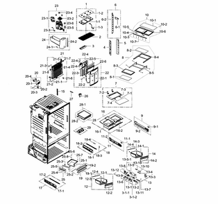 Fridge Diagram and Parts List for RF23HCEDBWW AA-0003 Samsung Refrigerator