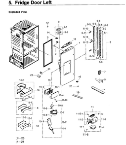 Fridge Door L Diagram and Parts List for RF263TEAEWW AA-0002 Samsung Refrigerator