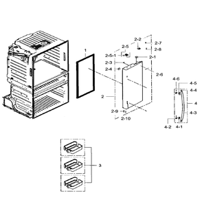 Right Door Diagram and Parts List for RF28HMEDBWW AA-05 Samsung Refrigerator