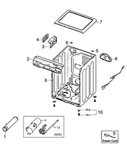 Main Assy Diagram and Parts List for DV210AGW XAA Samsung Dryer