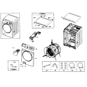 Main Assembly Diagram and Parts List for WF431ABP XAA-01 Samsung Washer