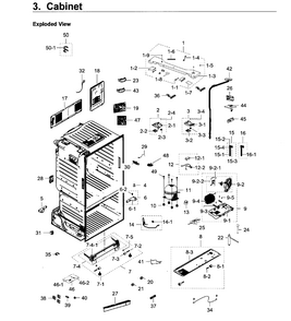 Cabinet Diagram and Parts List for RF23HCEDBSR AA-0011 Samsung Refrigerator